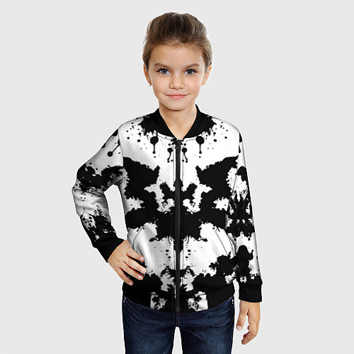 Детский бомбер Психоделический тест Роршаха / 3D-Черный – фото 4