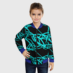 Бомбер детский Ярко голубые линии, цвет: 3D-синий — фото 2