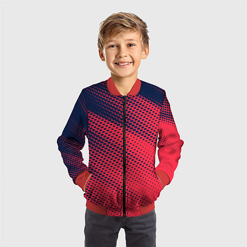 Детский бомбер Яркий абстрактный узор для спорта / 3D-Красный – фото 3