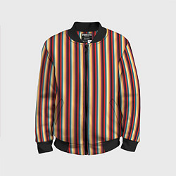 Детский бомбер Жёлтый красный и бирюзовый в сочетании полосы