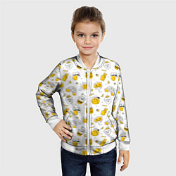 Бомбер детский Хиппи бла бла, цвет: 3D-белый — фото 2