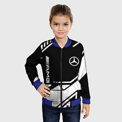 Бомбер детский Mercedes bens geometry, цвет: 3D-синий — фото 2
