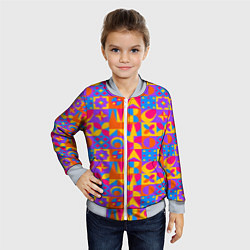 Бомбер детский Нео-гео текстура, цвет: 3D-серый — фото 2