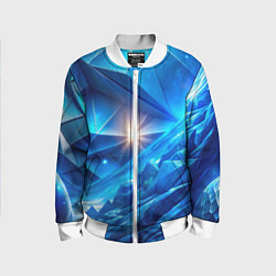 Детский бомбер Синяя объемная абстракция со вспышкой