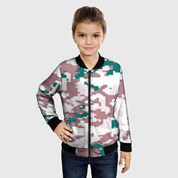 Бомбер детский Пиксельный камуфляж европа, цвет: 3D-черный — фото 2