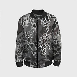 Детский бомбер Чёрно-серый абстракция