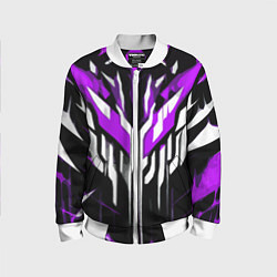 Детский бомбер Purple and white abstraction on a black background