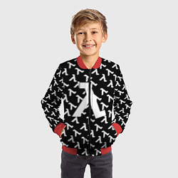 Бомбер детский Half liife logo pattern, цвет: 3D-красный — фото 2