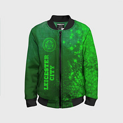 Бомбер детский Leicester City - green gradient по-вертикали, цвет: 3D-черный