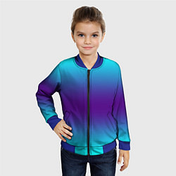 Бомбер детский Градиент из неона, цвет: 3D-синий — фото 2