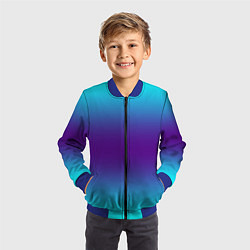 Бомбер детский Градиент из неона, цвет: 3D-синий — фото 2