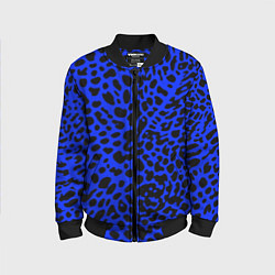 Детский бомбер Ярко-синий с чёрными пятнами