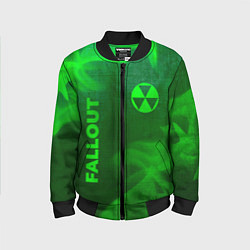 Бомбер детский Fallout - green gradient вертикально, цвет: 3D-черный