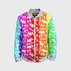 Бомбер детский Marshmello rainbow, цвет: 3D-серый