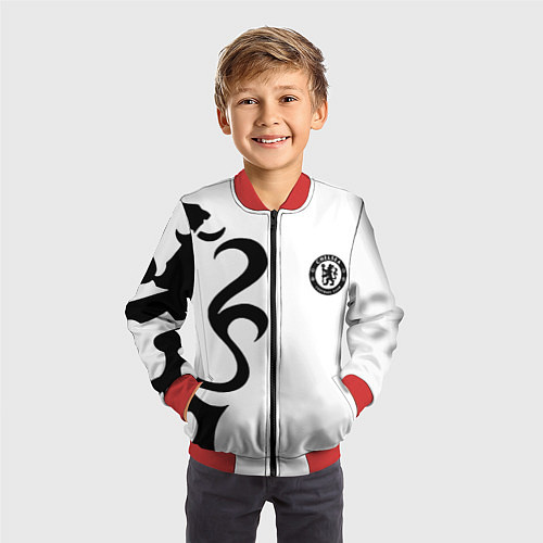 Детский бомбер Chelsea sport fc / 3D-Красный – фото 3