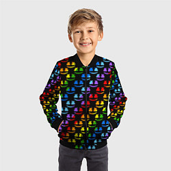 Бомбер детский Marshmello dj colors, цвет: 3D-черный — фото 2