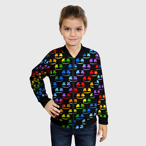 Детский бомбер Marshmello dj colors / 3D-Черный – фото 4