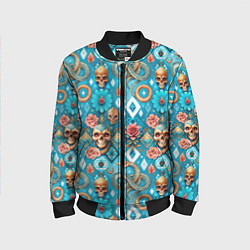 Детский бомбер Паттерн змеи и черепа