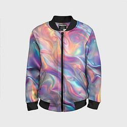 Бомбер детский Перламутровый голографический градиент, цвет: 3D-черный