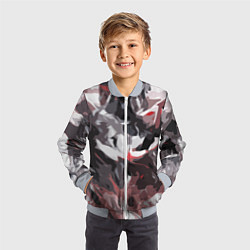 Бомбер детский Абстрактный узор черно-серый, цвет: 3D-серый — фото 2