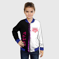 Бомбер детский The Witcher logo краски, цвет: 3D-синий — фото 2