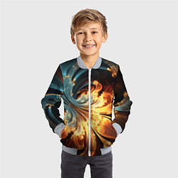 Бомбер детский Абстрактный фрактал, цвет: 3D-серый — фото 2