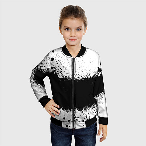 Детский бомбер Просто краски чёрные / 3D-Черный – фото 4