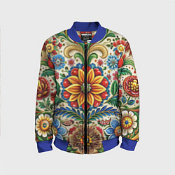 Детский бомбер Русские классические узоры и орнамент