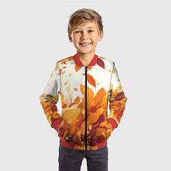Бомбер детский Осенние опавшие листья, цвет: 3D-красный — фото 2
