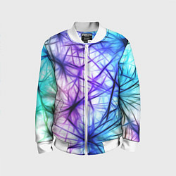 Бомбер детский Неоновые нервы, цвет: 3D-белый