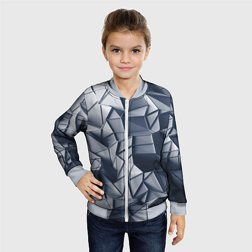 Детский бомбер Геометрические грани / 3D-Серый – фото 4