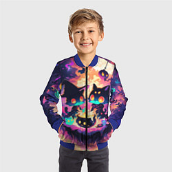 Бомбер детский 2 котика ведьмы, цвет: 3D-синий — фото 2