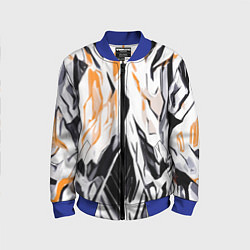 Детский бомбер Чёрно-жёлтая абстракция на белом фоне