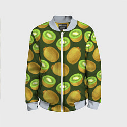 Детский бомбер Киви цветной паттерн