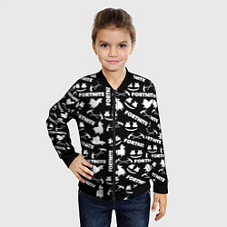 Бомбер детский Fortnite black pattern, цвет: 3D-черный — фото 2