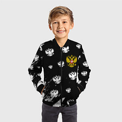 Бомбер детский Герб РФ паттерн, цвет: 3D-черный — фото 2