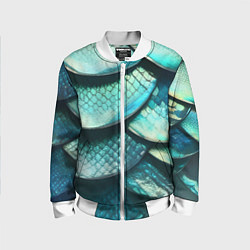 Бомбер детский Чешуя крупной рыбы, цвет: 3D-белый