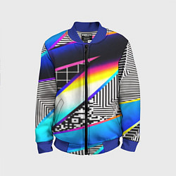 Детский бомбер Neon stripes geometry