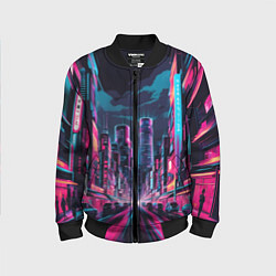 Детский бомбер Неоновый мегаполис