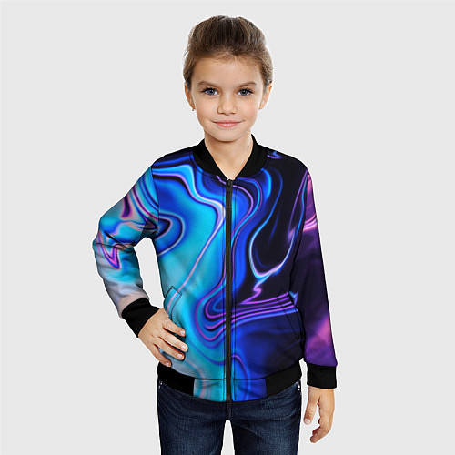 Детский бомбер Abrupt neon colors / 3D-Черный – фото 4