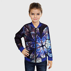 Бомбер детский Фрактальный узора стекло, цвет: 3D-синий — фото 2