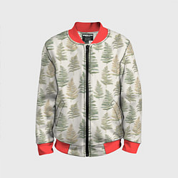 Детский бомбер Узор из листьев папоротника
