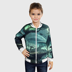 Бомбер детский Сказочный грибной лес на похожей планете - фантази, цвет: 3D-белый — фото 2