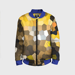Детский бомбер Желто белая мозаика