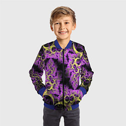 Бомбер детский Абстракция фракталов, цвет: 3D-синий — фото 2