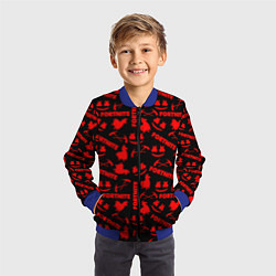 Бомбер детский Fortnite pattern game red, цвет: 3D-синий — фото 2