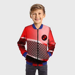 Бомбер детский BMW carbon texture, цвет: 3D-синий — фото 2