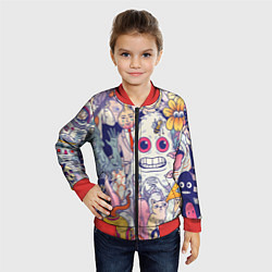 Бомбер детский Психоделические монстры, цвет: 3D-красный — фото 2