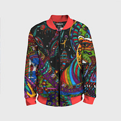 Детский бомбер Оптический узор девушка