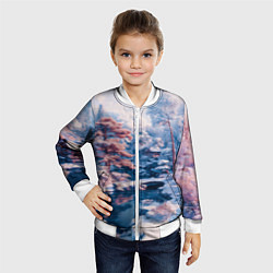 Бомбер детский Японская зима в сельской местности, цвет: 3D-белый — фото 2
